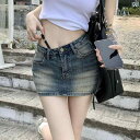 レディース スカート ショートパンツ 古風 レトロ ホット ガール デニムスカート レディース 春と 夏 タイト ハイウエスト aライン ヒップ スカート アン...