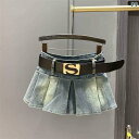 レディース スカート ショートパンツ と アメリカン 女性用 デニムミニスカート 初秋 レトロ 老化 防止 露出 a ライン キュロット スリム プリーツスカー...