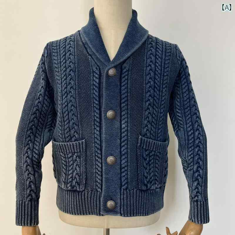 レディース スカート ショートパンツ シングル インディゴブルー 染めの 厚手 コットン ケーブル ニット グリーン フルーツ カラー セーター カーディガンジ...