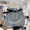 レディース スカート ショートパンツ 洋 ナシ型の 体型 カバーと スリミング デニムスカート レディース 2025夏の ハイウエスト レトロ オールド aライ...
