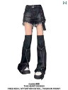 レディース スカート ショートパンツ アメリカン 2025 ホット ガール デニムショーツ Y2K サブカルチャー 衣装 レッグカバー 付き ツーピース セット...