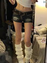 レディース スカート ショートパンツ ホット ガールの ローウエスト 破れ デニムショートパンツ レディース 2025夏 タイト スリミング ヒップ パンツ
