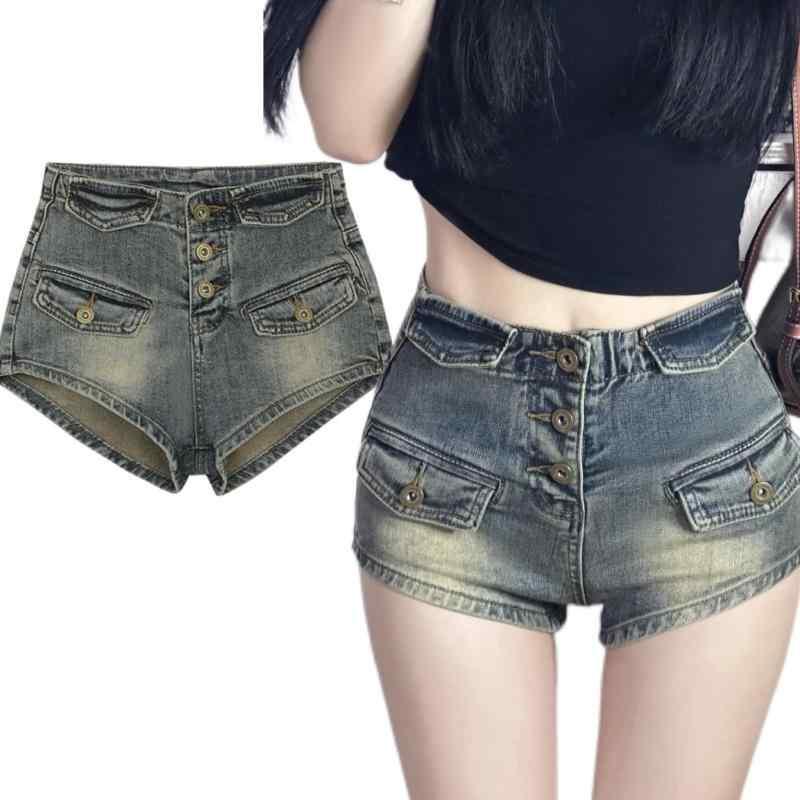 レディース スカート ショートパンツ ホット ガール レトロ デニムショートパンツ レディース 夏 ハイ..
