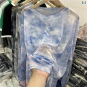 レディース トップス かわいい 特大 サイズ 300 ジン 夏 薄手 長袖 Tシャツ 男女兼用 ゆったり 絞り 染め 水墨 画 メッシュ 日焼け防止 シャツ ト...