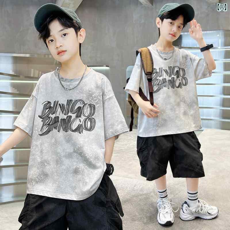 子供服 かわいい おしゃれ 男の子 夏の 半袖 Tシャツ 2024 年長の 子供と 夏服 薄手な な 綿の トップスな t