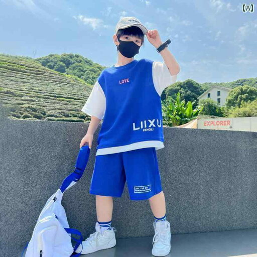 子供服 かわいい おしゃれ 男の子 夏の スーツ 2025 子供の スポーツウェアの 中と 大きい スタイリッシュな 薄手 半袖 子供服 かわいい おしゃれ 男の子 夏の スーツ 2025 子供の スポーツウェアの 中と 大きい スタイリッシュな 薄手 半袖