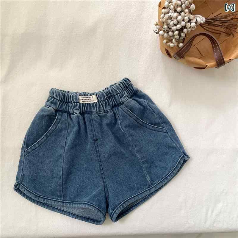 キッズ デニム おしゃれ 夏用 子供用 ストレッチ デニムショートパンツ ベビー用 万能 カジュアル パン..