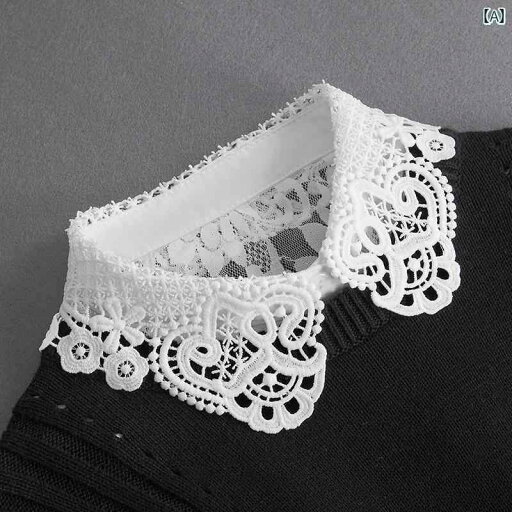 レディース トップス オシャレ 春 フェイク カラー 汎用性 高さ レース シフォン コットンドール 付きの 秋冬 セーター 装飾 シャツ カラー。 レディース トップス オシャレ 春 フェイク カラー 汎用性 高さ レース シフォン コットンドール 付きの 秋冬 セーター 装飾 シャツ カラー。