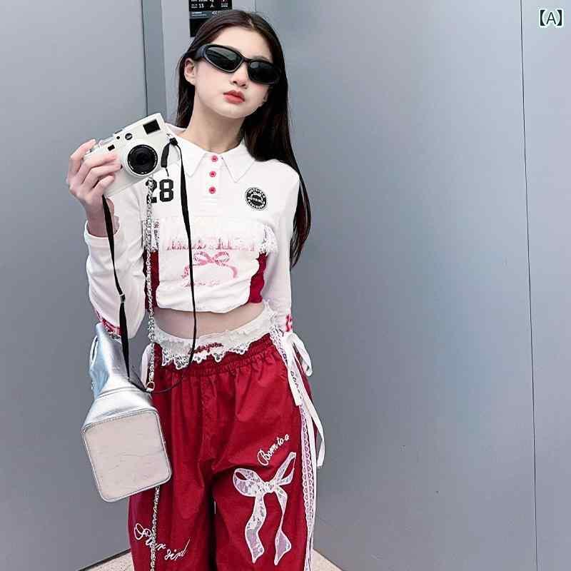 セットアップ キッズ おしゃれ 女の子 ジャズ ダンスの 服 春の 子供の ストリート ダンス ヒップ ホッ..