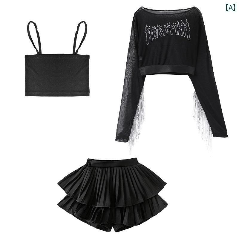 セットアップ キッズ おしゃれ 女の子 ジャズ ダンス 衣装 クールで 子供の 日の 子供用 ホット ガール..