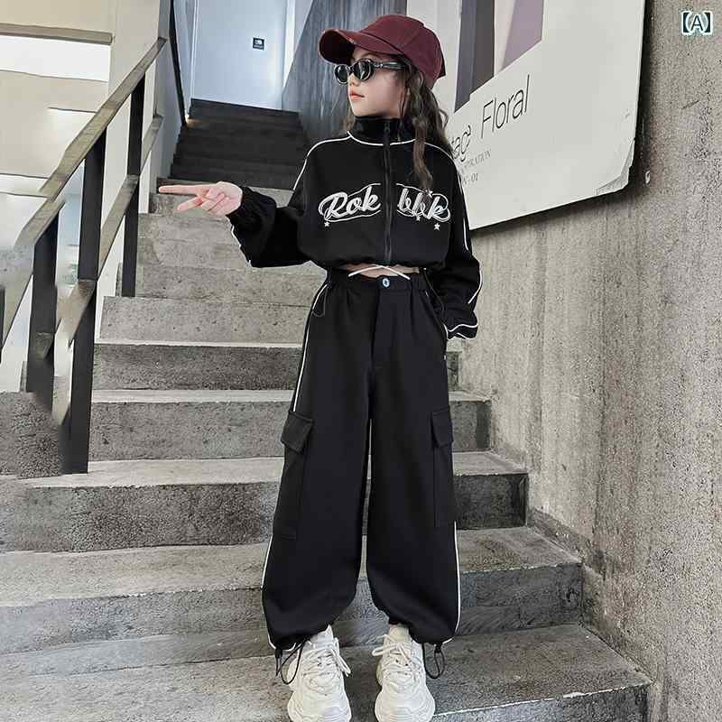 ダンス衣装 セットアップ 女の子 ストリート ダンスの 春服 2025 刺繍の へそ 出し のの ジャズ ダンス..