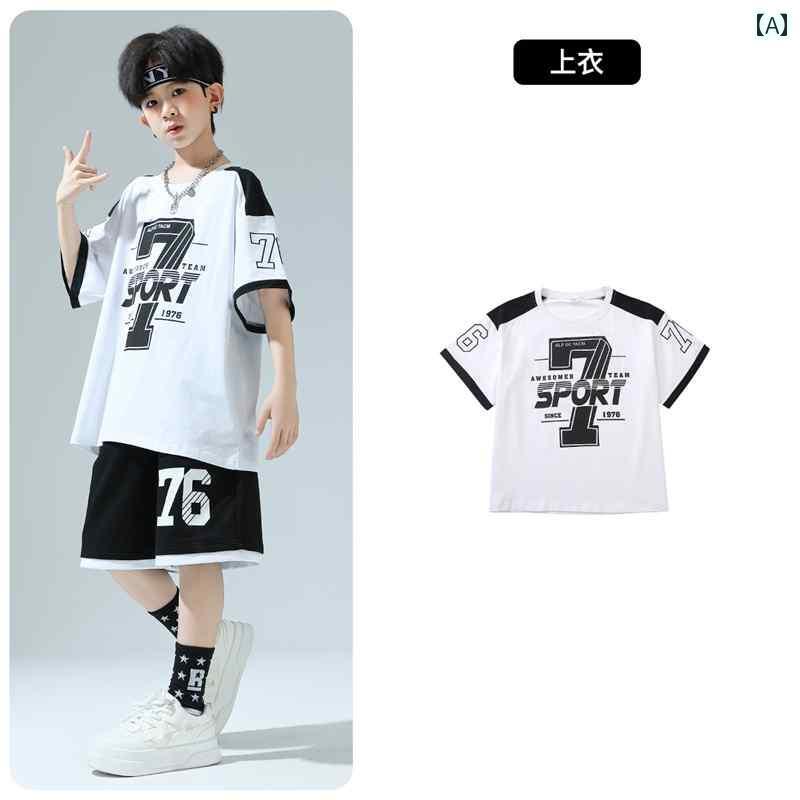 ダンス衣装 セットアップ ワイドパンツ 子供の 日の ストリート ダンス ファッション 服 夏の 女の子 ..