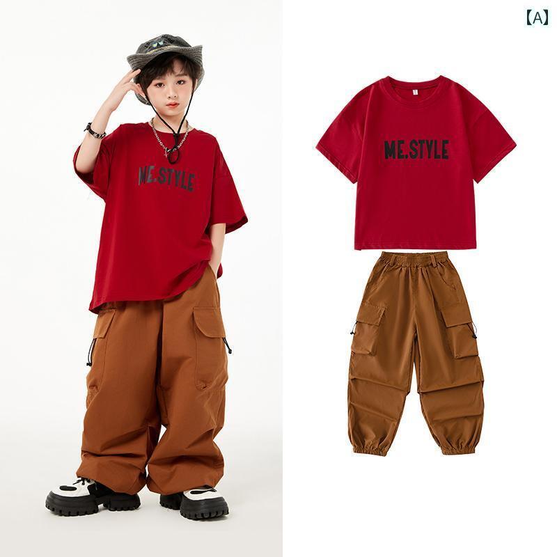 ダンス衣装 セットアップ ワイドパンツ ストリート ダンス 子供用 服 ジャズ パフォーマンス 女の子 男..
