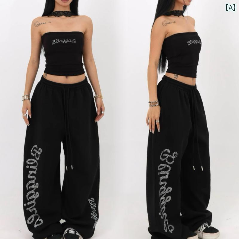 ダンス衣装 セットアップ ワイドパンツ アメリカ ヒップ ホップ ファッション ホット ガール ジャズ カ..