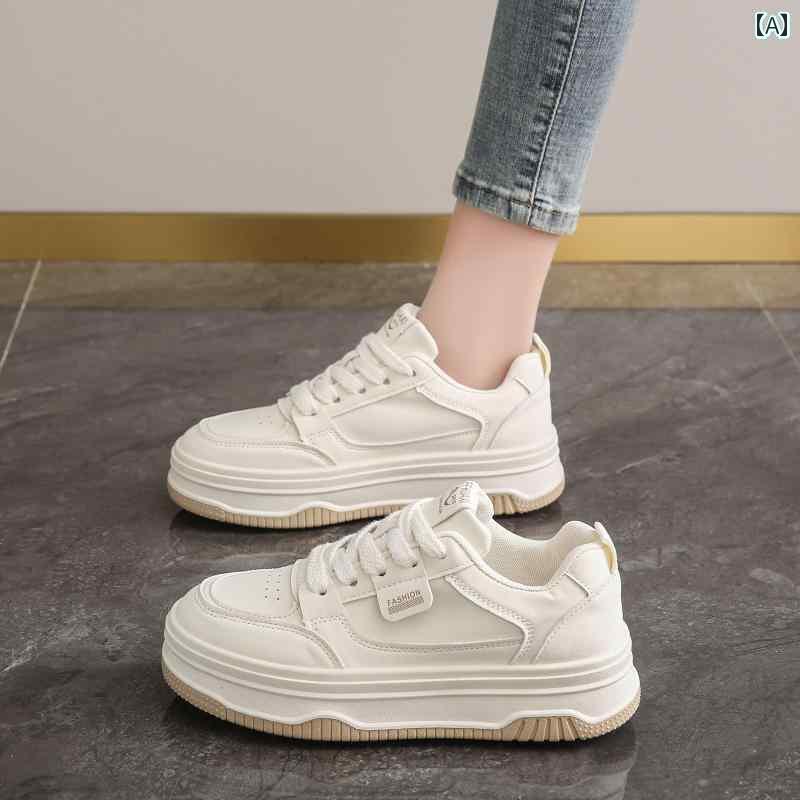レディース スニーカー かわいい 妊婦用 のような 履き 心地の 革 レディースシューズ ホワイト シューズ ボード 滑り止め 付き S サイズ 34 足が 疲れにくい パパの スポーツ