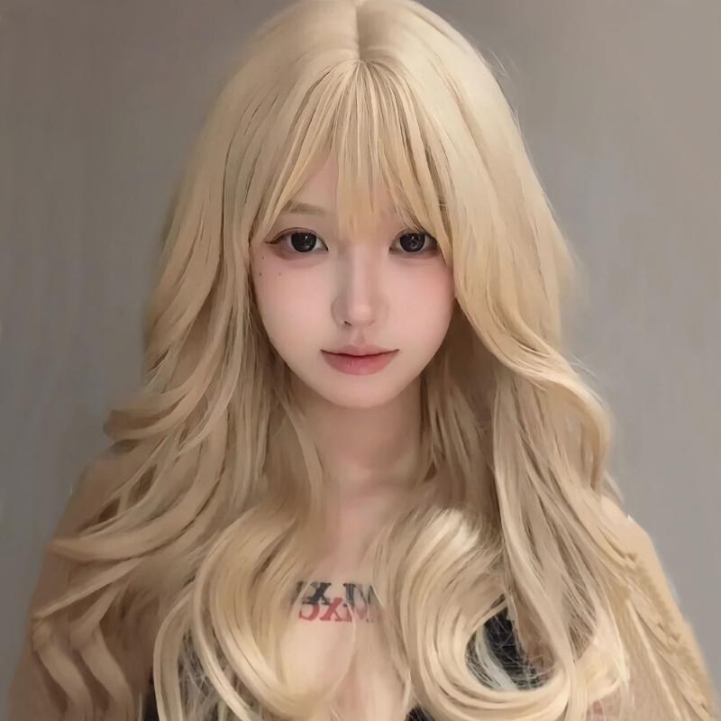 フルウィッグ かわいい ロング 女性用 ウィッグ ロング カール ヘア ビッグウェーブ ロリータ ナチュラル ふわふわ ファッション コス ベージュ ゴールド フル ヘッド カバー