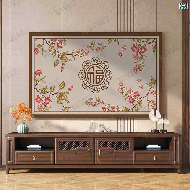 テレビカバー テレビガード オシャレ チャイナ風 テレビ 防塵 カバー 55インチ 65インチ 布 デスク ト..