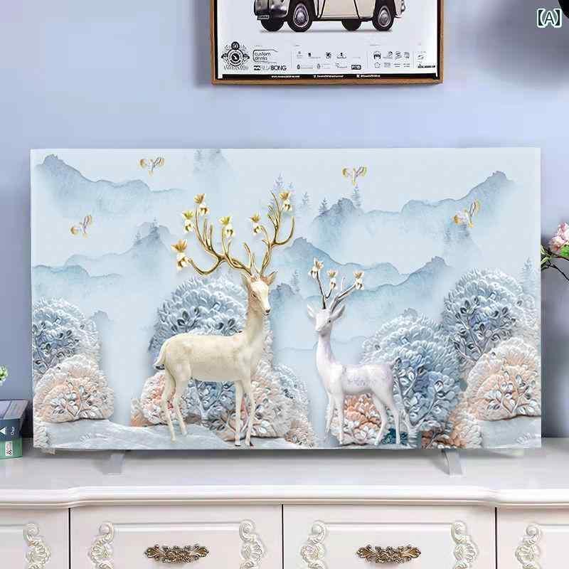 テレビカバー テレビガード オシャレ テレビ カバー新 スタイル 新 チャイナ風 カバー 布 50インチ 高..