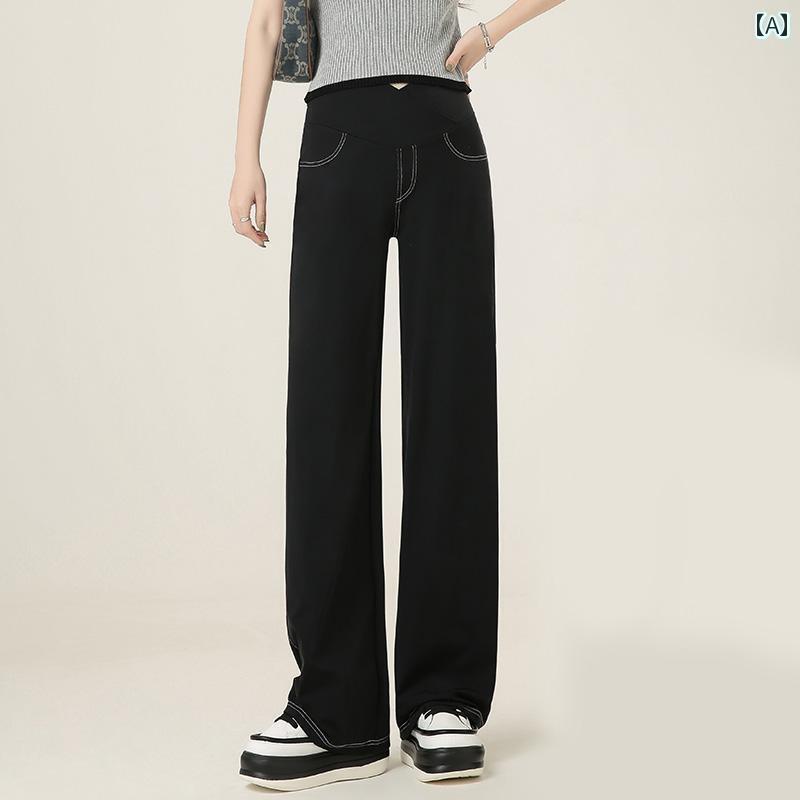 マタニティ マタニティパンツ 履きやすい 妊婦用 パンツ 夏用 薄手 アウター ローウエスト ストレート ..