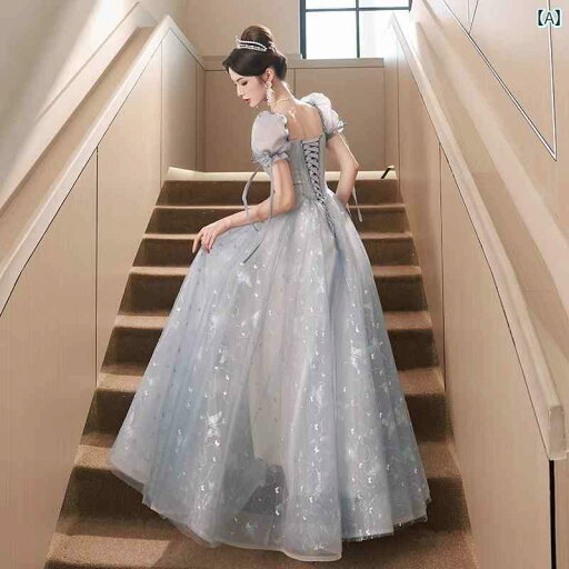 パーティードレス ロングワンピース ドレス ブルーの イブニングドレスの 女性 2025 高級 パーティー 軽い 芸術 試験 卒業 ホスト プリンセス ドレス パーティードレス ロングワンピース ドレス ブルーの イブニングドレスの 女性 2025 高級 パーティー 軽い 芸術 試験 卒業 ホスト プリンセス ドレス