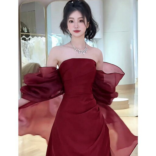 パーティードレス ドレスワンピース ロングワンピース 赤い フランスの 軽い ウェディングドレス ガーゼ サテンの 婚約 小さい ドレスの スカート 高級 フィッシュ テール モーニング ガウン レディース 花嫁の トーストの 服 パーティードレス ドレスワンピース ロングワンピース 赤い フランスの 軽い ウェディングドレス ガーゼ サテンの 婚約 小さい ドレスの スカート 高級 フィッシュ テール モーニング ガウン レディース 花嫁の トーストの 服
