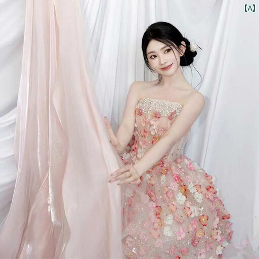 パーティードレス ドレスワンピース ロングワンピース 重厚な 立体 花 模様の チャイナ風 モーニング ドレス 女性 花嫁の 婚約 ハイエンド 軽い ウェディングドレス トースト パーティードレス ドレスワンピース ロングワンピース 重厚な 立体 花 模様の チャイナ風 モーニング ドレス 女性 花嫁の 婚約 ハイエンド 軽い ウェディングドレス トースト
