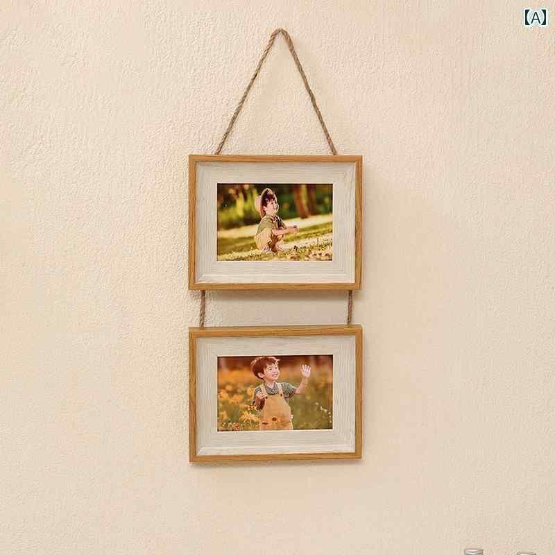 インテリア オブジェ インテリア雑貨 な シンプルフォトフレーム 壁 写真 5 6 7インチ レトロ パンチ ..