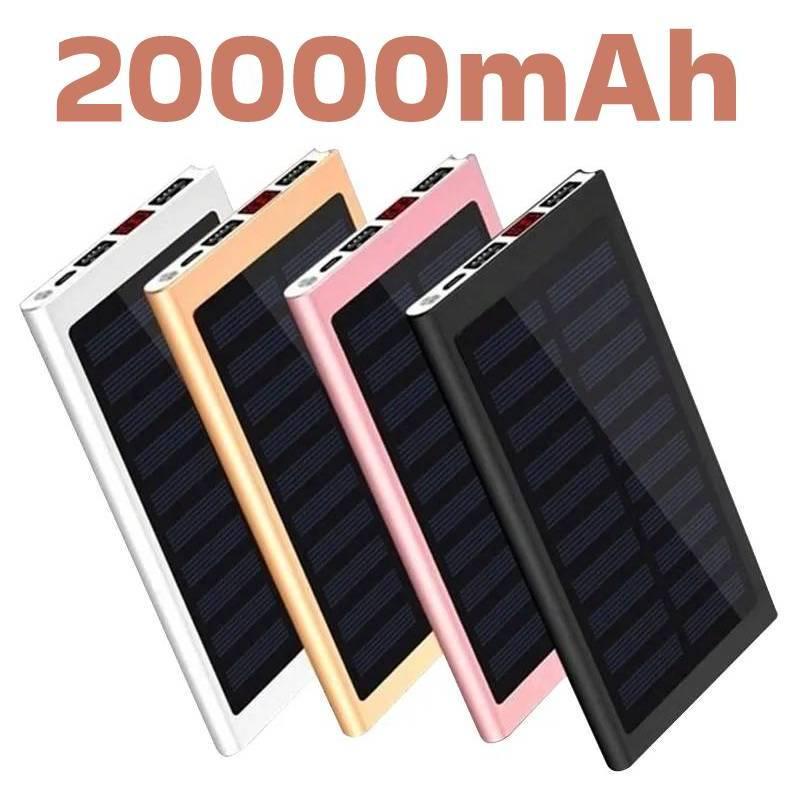 【スーパーSALE半額】モバイルバッテリー 大容量 20000mAh 超軽量 2.1A急速充電 ソーラーモバイルバッテリー ソーラー充電器 スマホ アウトドア ...
