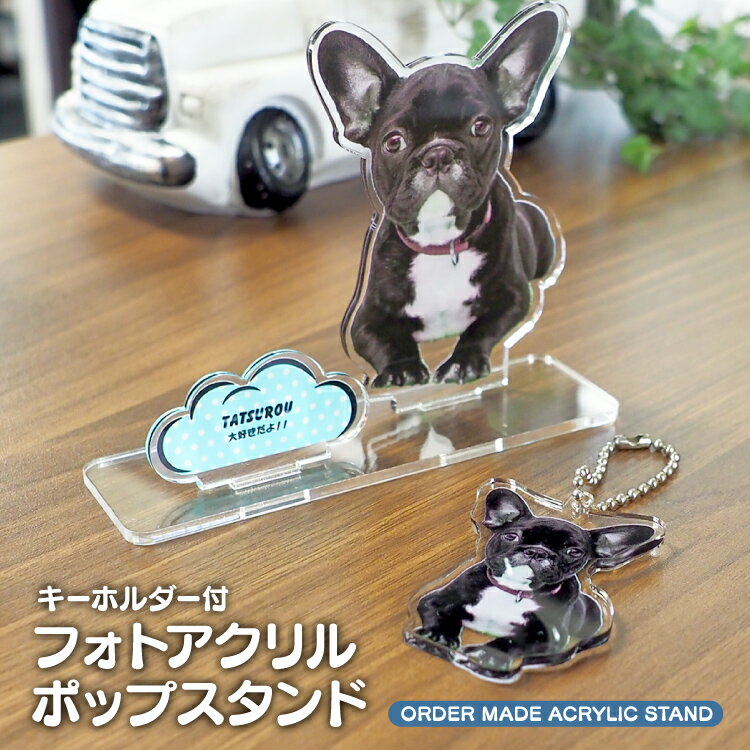 ペット オリジナル アクリル スタンド キーホルダー アクスタ アクキー オーダーメイド 犬　猫 愛犬 愛猫 文鳥 うちの子 家族 写真 きりぬき フォト 名入れ メッセージ オーナー メモリアル グッズ スマホ 画像 かんたん 敬老の日 誕生日 父の日 母の日 思い出 ペットロス