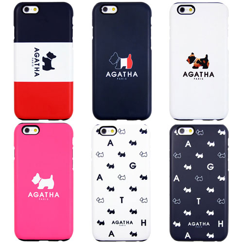 AGATHA PARIS Silicon Bumper アガタパリ キャラクター バンパーケース iPhone 8 7 Plus SE第1世代 SE 6s 6 5s 5 プラス エス ケース カバー フレンチ感性 アガタ パリ スコッチテリア イヌ パターン レオパード 可愛い かわいい