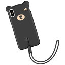 Baseus Bear Silicone Case ベースアス キャラクター ソフトケース アイフォン アイホン iPhone XR 10r iPhoneXR iPhone10R テン アル スマホ ケース カバー ストラップホール 手首ストラップ ハンドストラップ 付き アニマル 熊 クマ くま ベア 可愛い かわいい