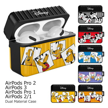 Disney Photo AirPods Pro Case ディズニー キャラクター エアーポッズプロ 専用 収納 ケース カバー 二重構造 無線 充電 可能 ストラップ キー ホルダー リング 付き ミッキー マウス ミニー ドナルド ダック デイジー プルート グーフィー 可愛い かわいい フォト