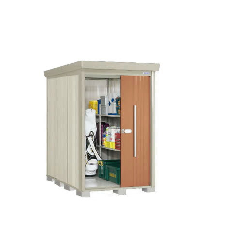 タクボ　物置Mr.ストックマン ダンディ NDシリーズ背面棚タイプ屋根タイプ：標準型耐荷重タイプ：一般型/多雪型共用間口1316mm×奥行き2290mm×高さ2110mm面積3.01m2（0.91坪）床耐荷重1810kg基礎ブロック必要数（別途必要）:12付属品：アルミフック3個、アンカープレート、たて樋1本、棚板扉開き方向変更可能【キーワード】 【間口 1300mm〜1399mm】ND-1322