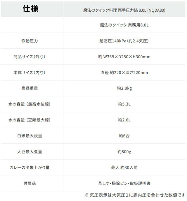[610591] Wonder chef 魔法のクイック料理 ワンダーシェフ ワンダーシェフ 圧力鍋 プロ仕様 両手圧力鍋 8L 全面三層構造 スライドボタン構造 【送料無料】 sumai-rt-10092176 住の森楽天市場店 サンプル画像2