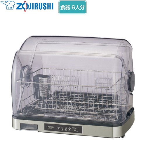 【キーワード】ZOJIRUSHI / 食器乾燥機 / 【　EY-SB60-XH　の後継品　】EY-SC60-XH 商品説明シリーズ 食器乾燥器カラー ステンレスグレー仕様・特徴 大容量でお手入れカンタン。ドーム型6人用消費電力：330Wワイドオープンふたまな板乾燥可能Ag＋抗菌加工（水受け・80cmロング排水ホース・はし立て受け）電源コードの長さ：1.8mステンレスボディ・トレー・かご・はし立てソフト乾燥コース送風仕上げ55分コース深かご12cm高温80℃乾燥抗菌フィルター採用サイズ 外形寸法 幅×奥行×高さ（約cm）：52×41.5×41（ふた開時最大高さ46）重量 本体質量（約kg）：6.0付属品排水ホース(80cm）1本発売日 2026年6月旧品番 EY-SB60-XH　の後継品　