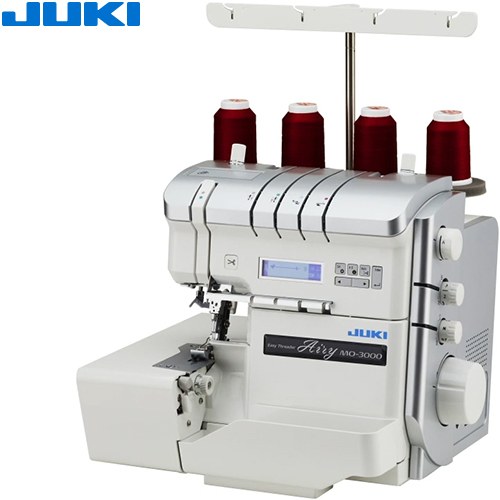 【5年間無料保証（誤使用・過使用の場合は対象外）】【ミシン糸プレゼント】[MO-3000] Airy エアリー オーバーロックミシン ジューキ ミシン 2本針4本糸差動送り付き 家庭用小型ロックミシン 自動糸調子・イージースレッダー 【送料無料】【特別配送】【代引不可】