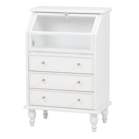 ガラスキャビネット ホワイト キャビネット 白 引き出し 白色 ひきだし 送料無料 シンプル かわいい お..