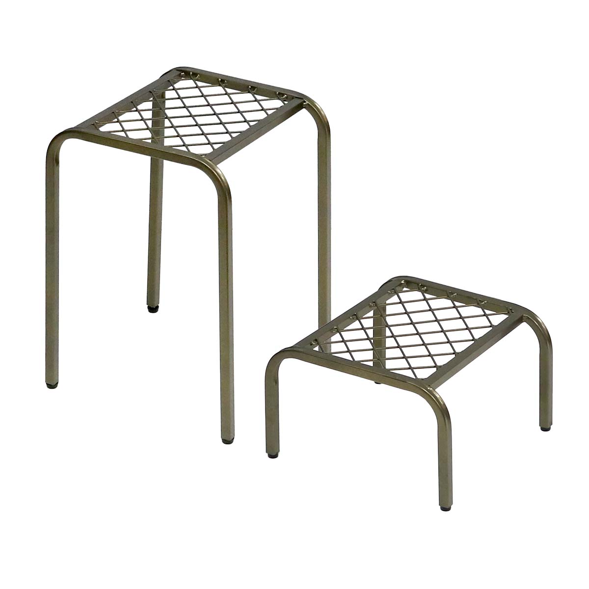 【訳ありアウトレット品 50%OFF】 アイアンプランタースタンド ハイロー 2点セット ゴールド幅25 高さ35/15 リビング 室内 北欧 スタンド 鉢置き 植物 観葉植物 シンプル モダン おしゃれ ガーデン ラック プランター 台 【展示会展示使用品】