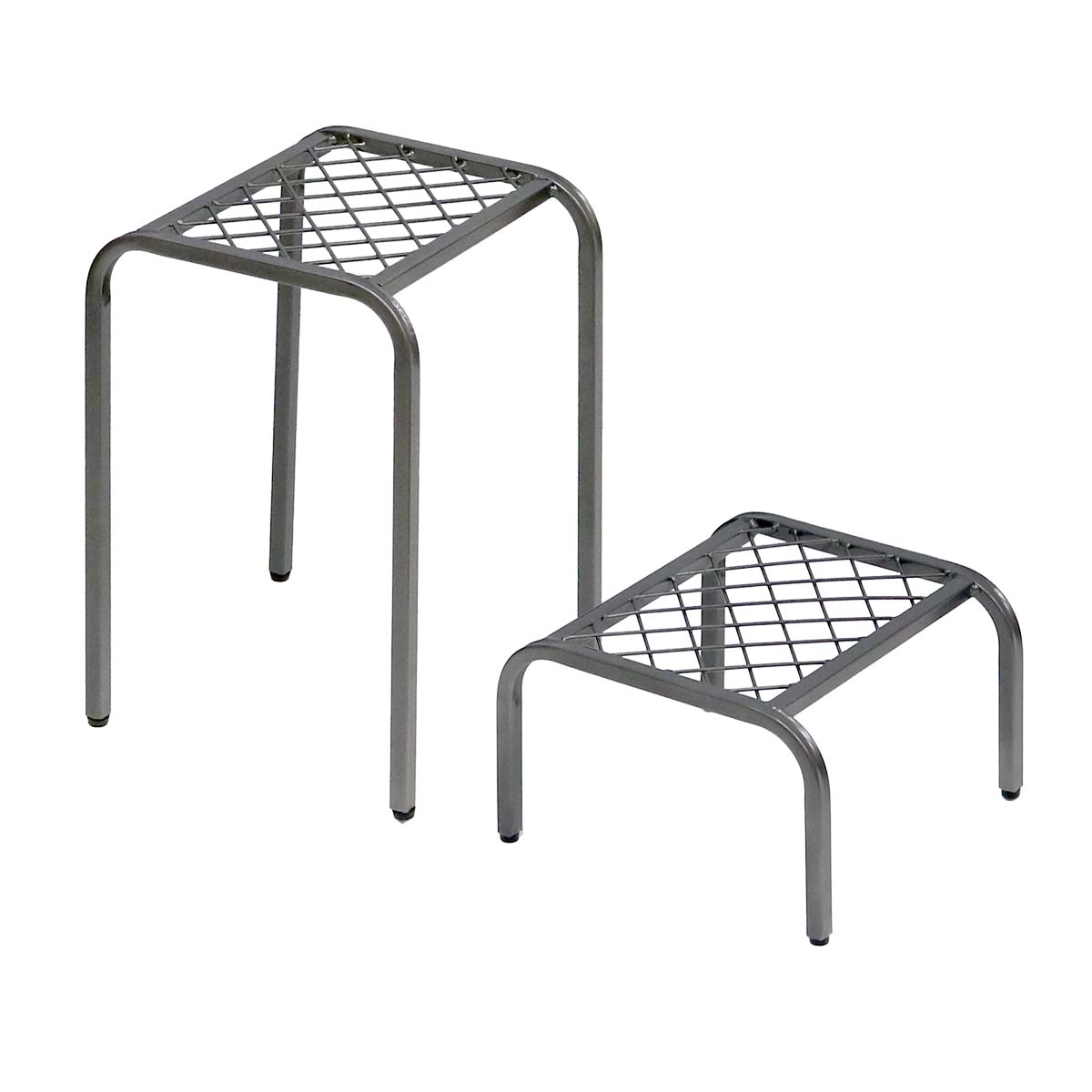 【訳ありアウトレット品 50%OFF】 アイアンプランタースタンド ハイロー 2点セット グレー幅25 高さ35/15 リビング 室内 北欧 スタンド 鉢置き 植物 観葉植物 シンプル モダン おしゃれ ガーデン ラック プランター 台 【展示会展示使用品】