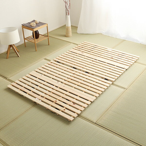 すのこベッド二つ折り式　檜仕様(セミダブル)【涼風】
