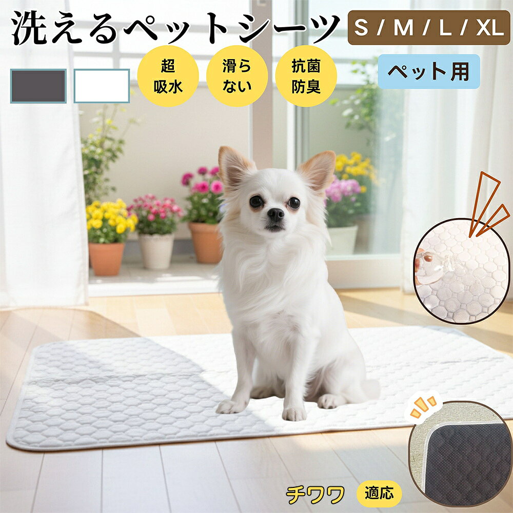 【5倍ポイント】チワワ（Chihuahua） 洗える ペットシーツ 防水 おしっこマット 犬 猫 超吸収 速乾 滑り止め 漏れ防止 介護用 ペット用マット トイレシート 猫用 犬用 小型犬 中型犬 大型犬 多頭飼い対応 省エネ再利用