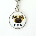 【DENSCRAFT】 ストラップ パグ デンズクラフト ハンドメイド 雑貨 日本製 スマイヌ ペット 犬 グッズ