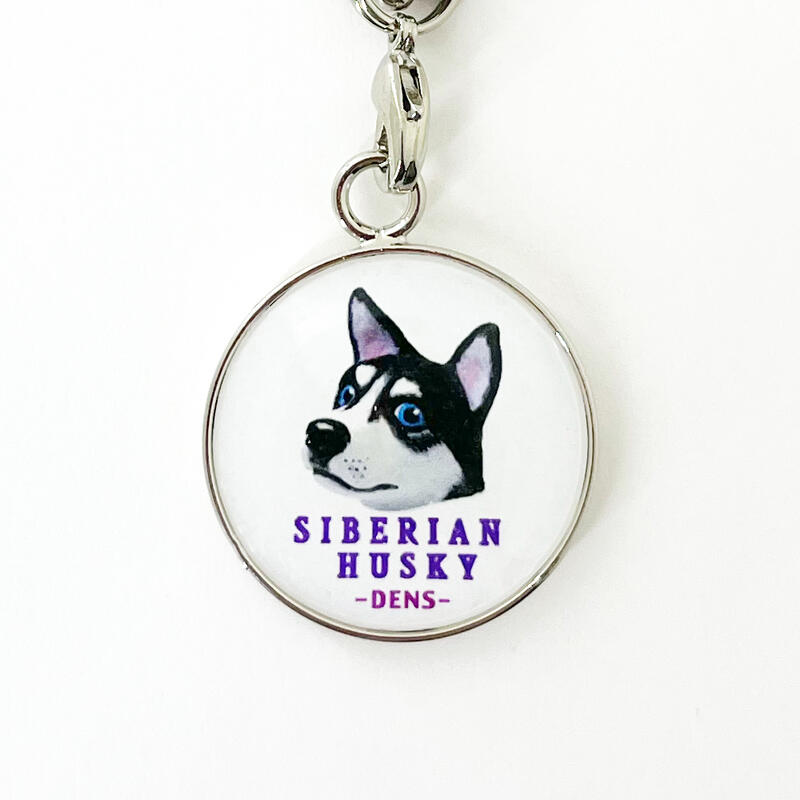 【DENS CRAFT】 ストラップ シベリアンハスキー デンズクラフト ハンドメイド 雑貨 日本製 スマイヌ ペット 犬 グッズ