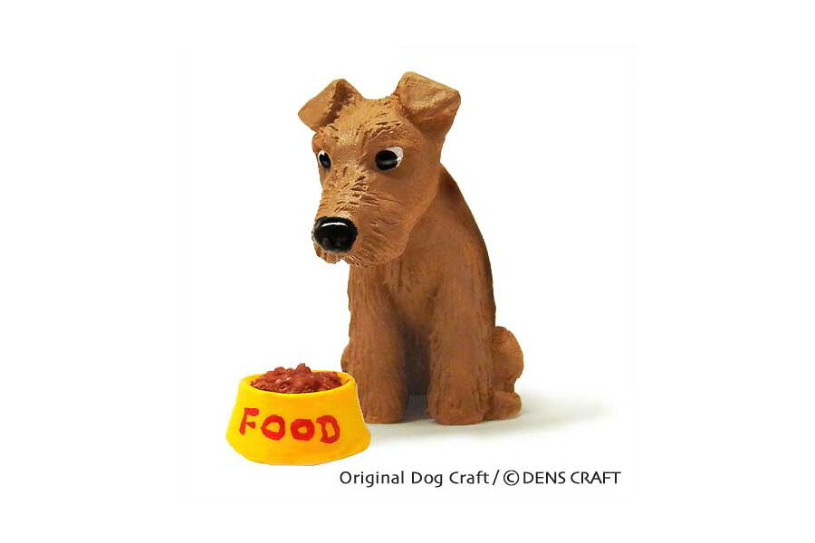 【DENSCRAFT】 Dog@CUBE 「WAIT!」 エアデール 犬 フィギュア 置物 インテリア グ...