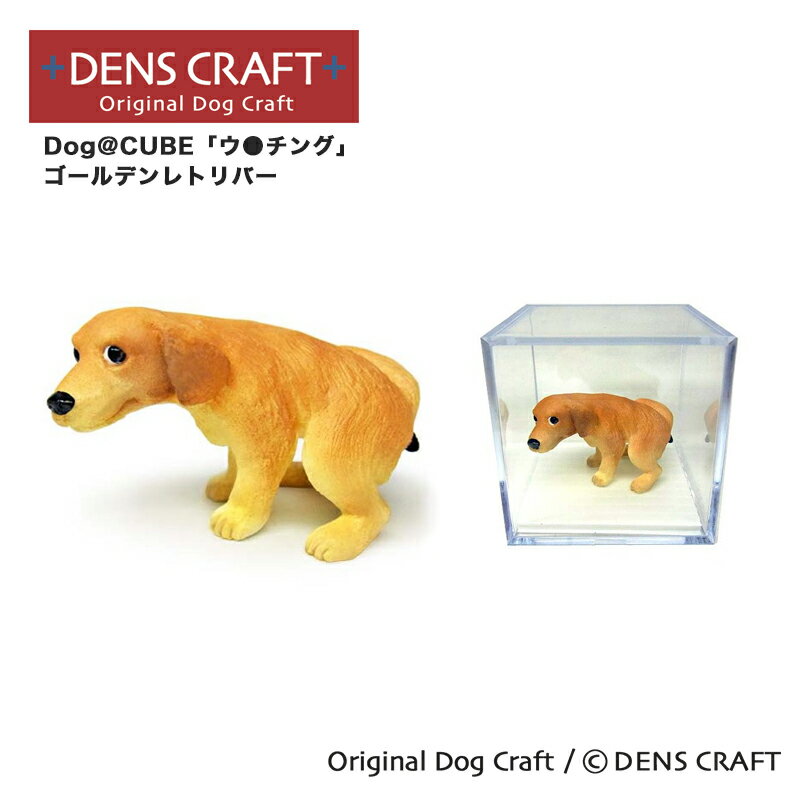  Dog@CUBE 「ウ●チング」 ゴールデンレトリバー 犬 フィギュア プレゼント ギフト おしゃれ かわいい インテリア グッズ