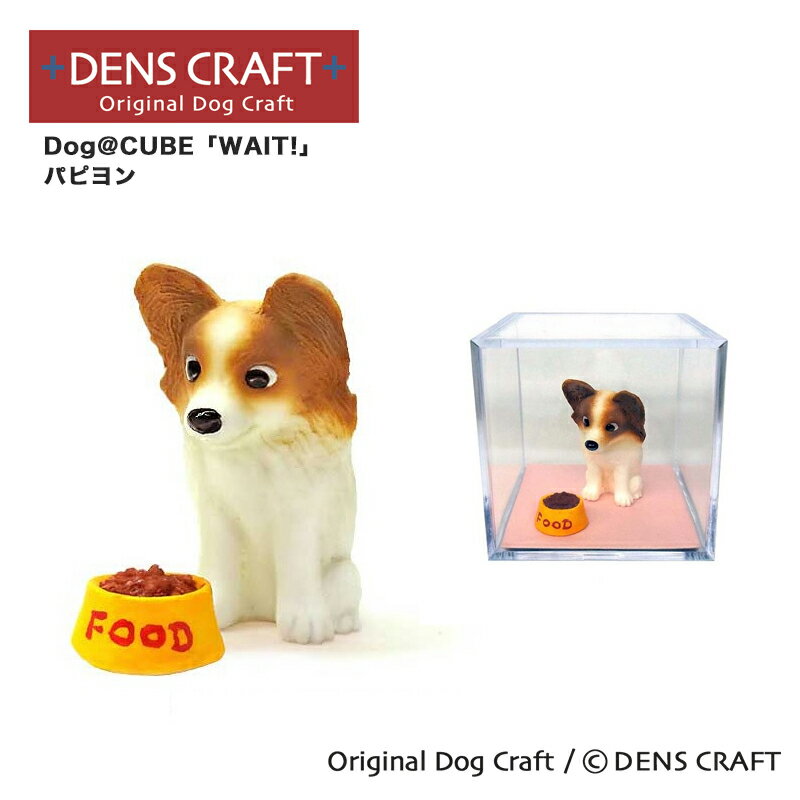  Dog@CUBE 「WAIT!」 パピヨン 犬 フィギュア プレゼント ギフト おしゃれ かわいい インテリア グッズ