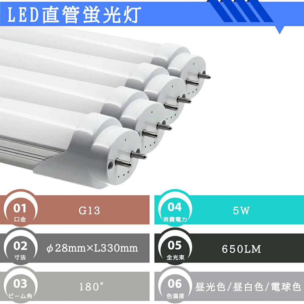 送料無料 2本セット LED蛍光灯 10W形 LED直管蛍光灯 10W形 330mm 10W型 昼光色 昼白色 電球色 直管型 LEDランプ LED照明 施設照明 店舗照明 高輝度 長寿命 広配光 省エネ 防虫 防塵 環境に優しい 目に優しい 両側給電 2