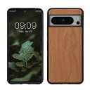 kwmobile スマホケース Google Pixel 8 Pro対応 ケース - 木製 携帯ケース TPUバンパー - ナチュラル ウッド スタイル