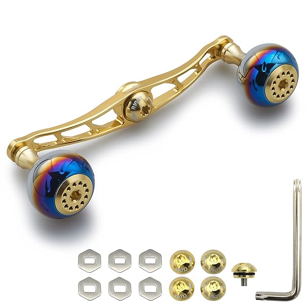 HEIGHTEN 130/120/115mm リール ハンドル シマノ ダイワ アブガルシア 通用 ベイトリール 用 Aurora Series (115mm, ゴールド) (369)
