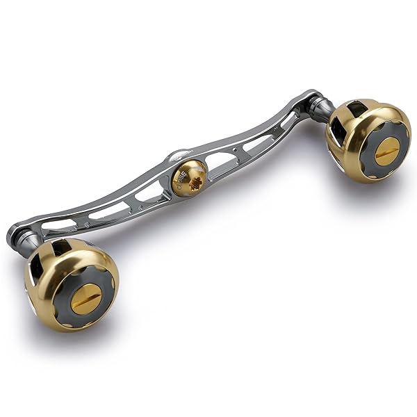 HEIGHTEN 130/120mm リール ハンドル 32mmノブ搭載 シマノ ダイワ アブガルシア 通用 ベイトリール 用 Wheel Series (ガンメタル＆ゴールド) (530)